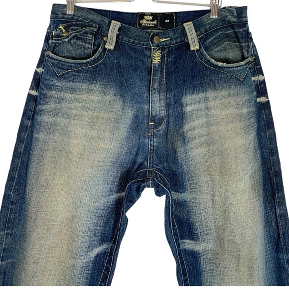 Vintage Akademiks Y2k Distressed Baggy Wide Straight leg Jeans Size 36 - Picture 3 of 11